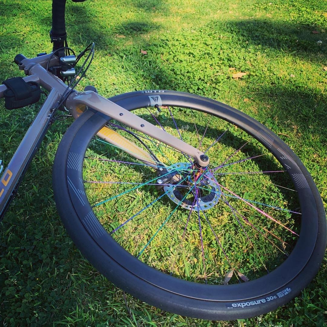 oil slick spokes road bike