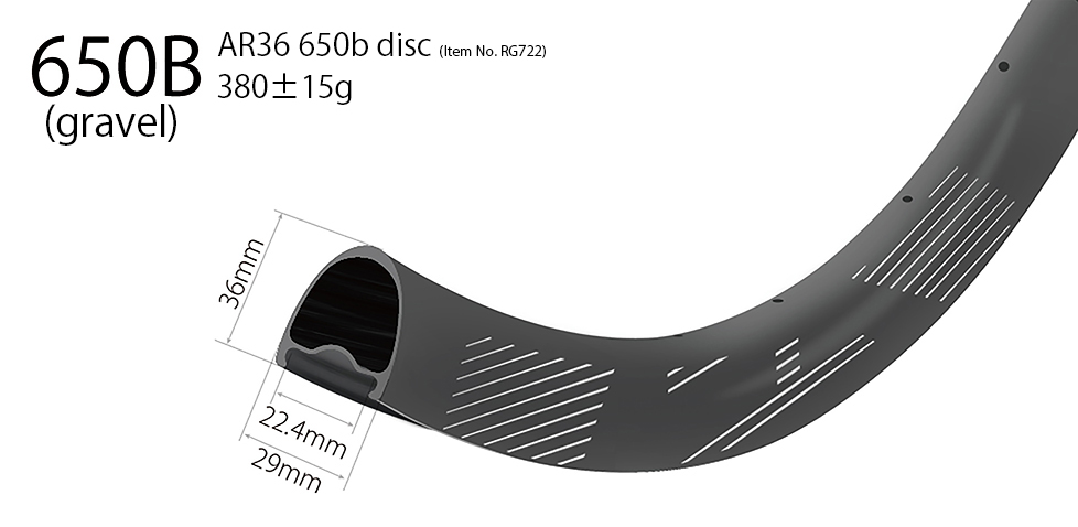 AR36 650b Disc Carbon Gravel Rim - Light Bicycle