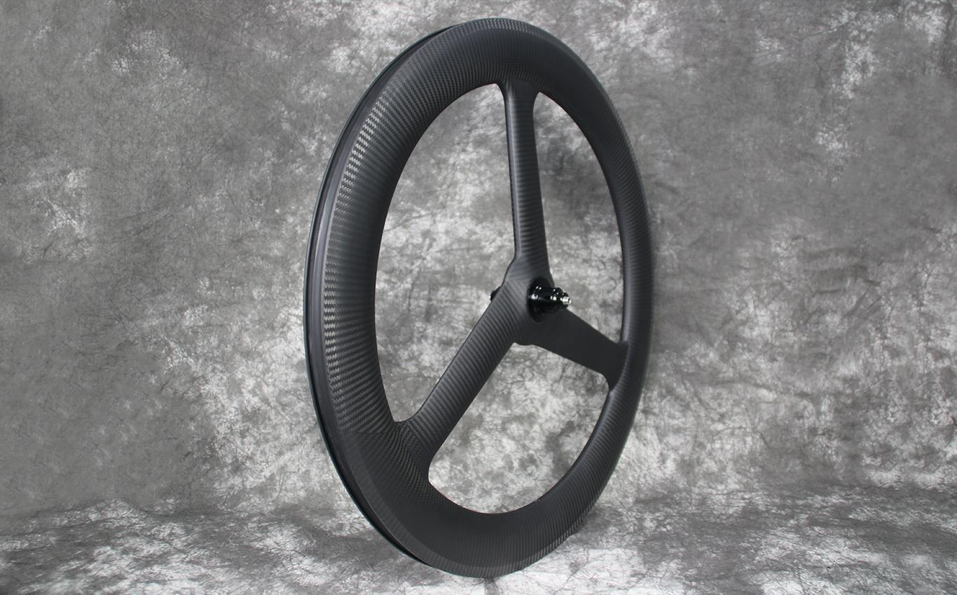 Full Carbon 69mm Trispoke Wheel For Road Rim Brake Bike/3K Twill Vertical